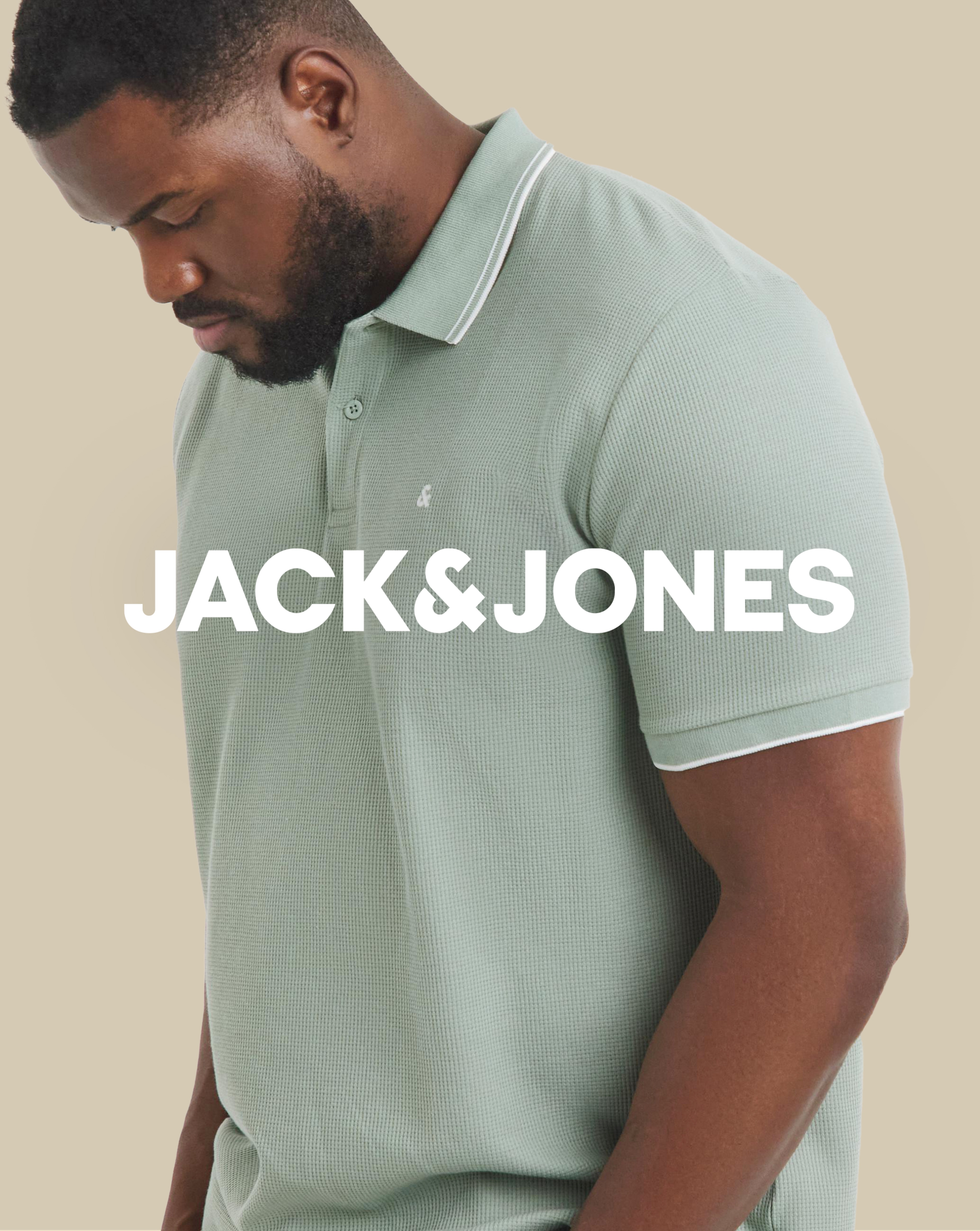 Jack & Jones. Model wears Jack & Jones Austin Polo Waffle - Green.