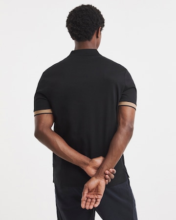 BOSS Short Sleeve Tipped Slim Fit Polo - Black