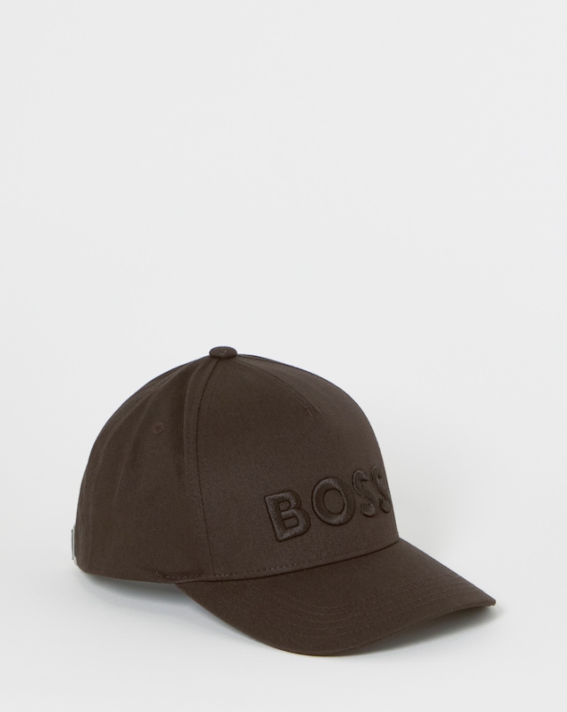 BOSS Large Logo Cotton Cap - Dark Brown