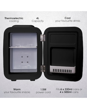 Abode Retro A4CLR201B Mini Cooler and Warmer - Black