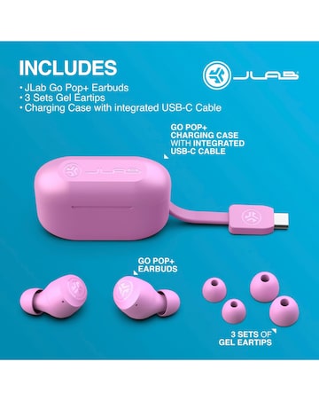JLAB GO Air Pop True Wireless Earbuds - Pink