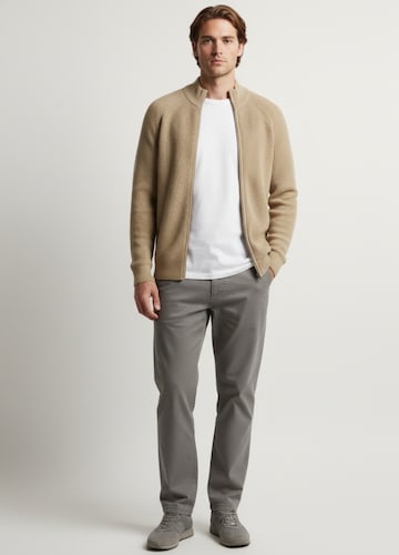 Fisherman Knitted Zip Through Cardigan