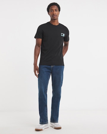 Tommy Jeans Short Sleeve Slim Neon Flag T-Shirt - Black