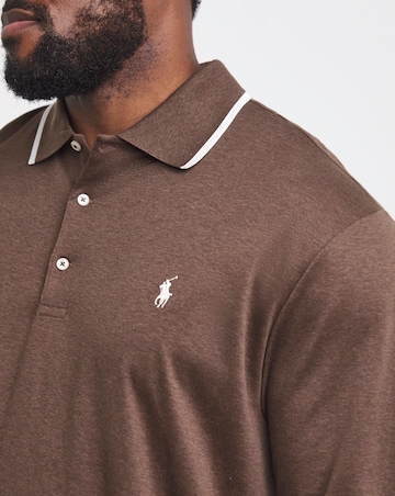 Polo Ralph Lauren Long Sleeve Tipped Soft Cotton Polo - Brown