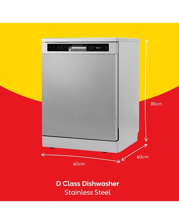 Russell Hobbs RH60DW00D2SS 14 Place Settings Full Size Dishwasher Inox + Install