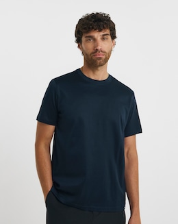 Folio Mercerised Supima Cotton T-Shirt-Navy