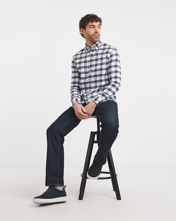 Tommy Hilifiger Long Sleeved Brushed Checked Shirt - Navy/ Ivory