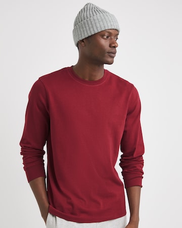 Long Sleeve Heavyweight T-Shirt Long Length- Cranberry