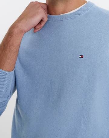 Tommy Hilfiger Cotton Cashmere Crew Neck Jumper - Blue