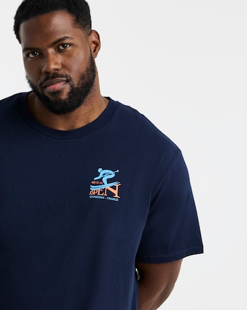 Jack & Jones Aspen Back Graphic T-Shirt - Navy