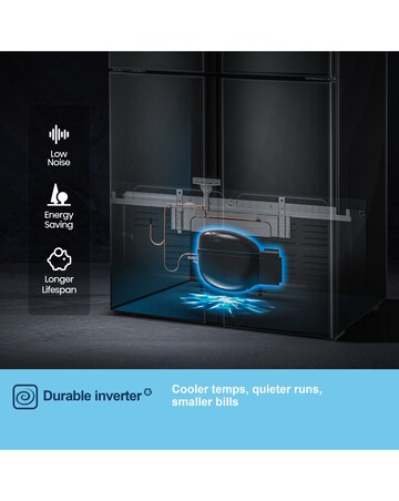 Fridgemaster MQ79394EB American Fridge Freezer- E Rated 175 CM