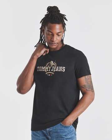 Tommy Jeans Varsity Embriodered T-Shirt - Black
