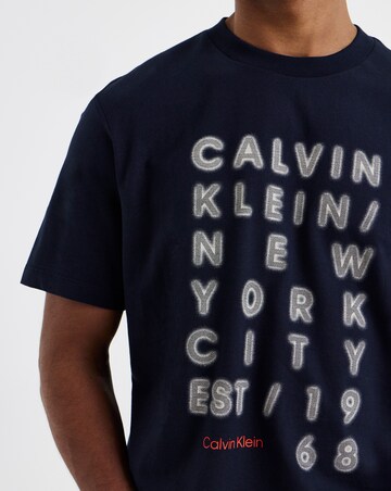 Calvin Klein Jeans Short Sleeve Lights Graphic T-Shirt - Navy