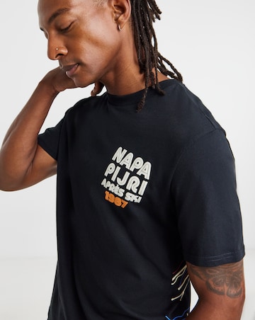 Napapijri Fiemme Ski Back Graphic T-Shirt - Black