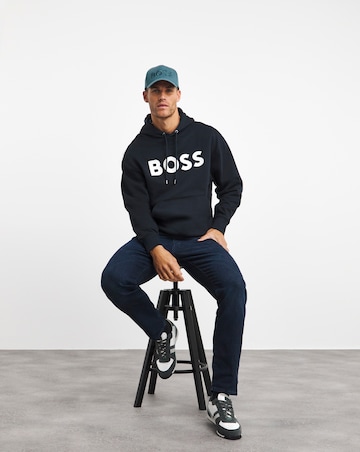 BOSS Navy Bold Logo Hoodie