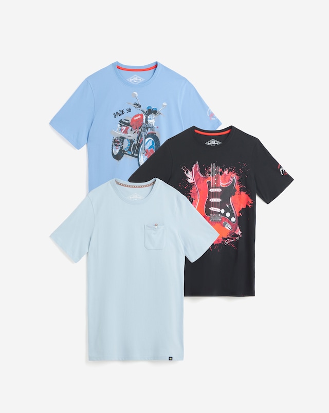 Joe Browns 3 Pack Graphic T-Shirts - Long Length