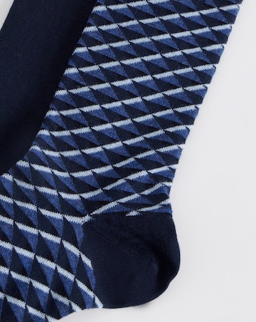 BOSS 2 Pack Mini Pattern Socks- Navy