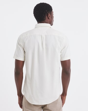 Tommy Hilfiger Short Sleeve Garment Dyed Oxford Shirt - White