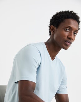 Pure Cotton V Neck T-Shirt Long