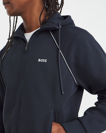 BOSS Zip Through Hoodie - Navy