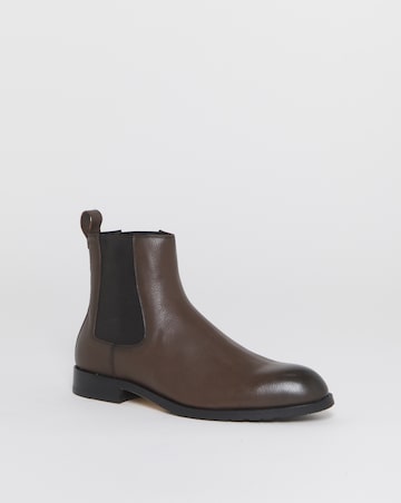 BOSS Tayil Leather Chelsea Boot - Dark Brown