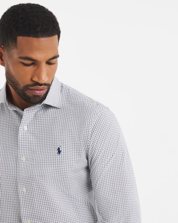 Polo Ralph Lauren Long Sleeve Bi Stretch Check Shirt - White/Navy