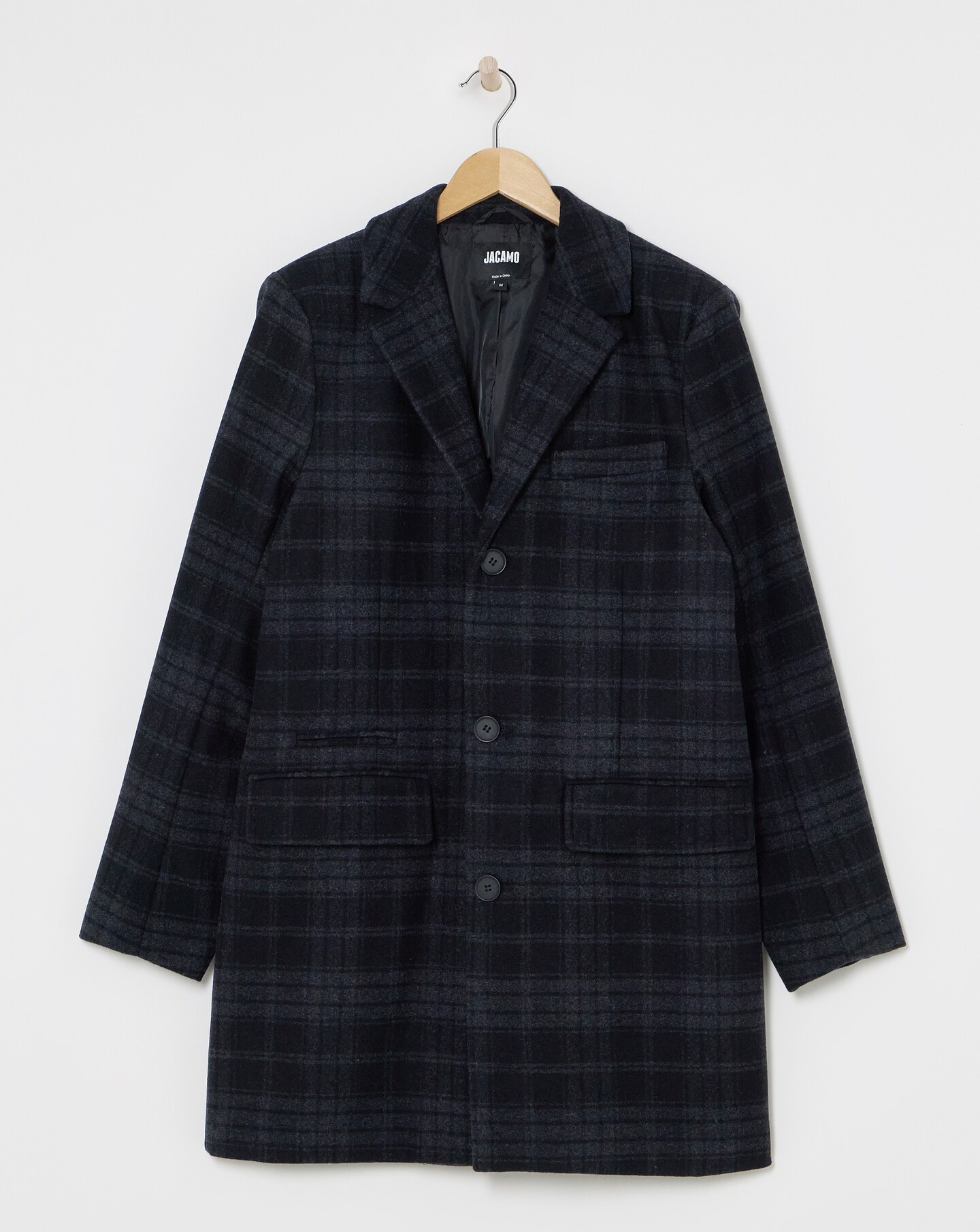 Wool Mix Check Overcoat | Jacamo