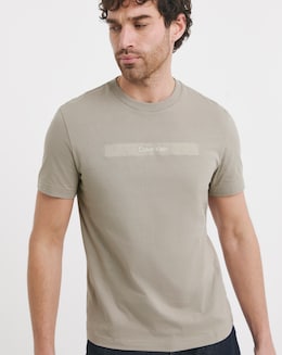 Calvin Klein Short Sleeve Structured Embroidery T-Shirt - Stone