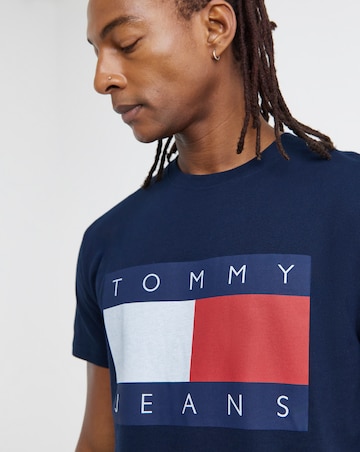 Tommy Jeans Short Sleeve Big Flag T-Shirt - Navy