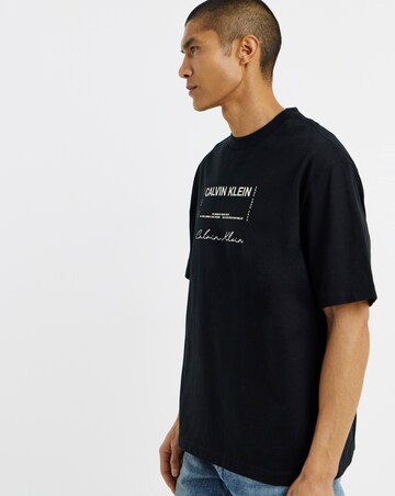 Calvin Klein Short Sleeve Script T-Shirt - Black
