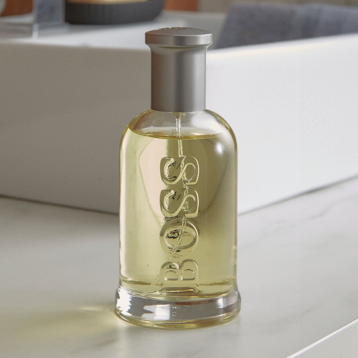 Close-up of BOSS fragrance