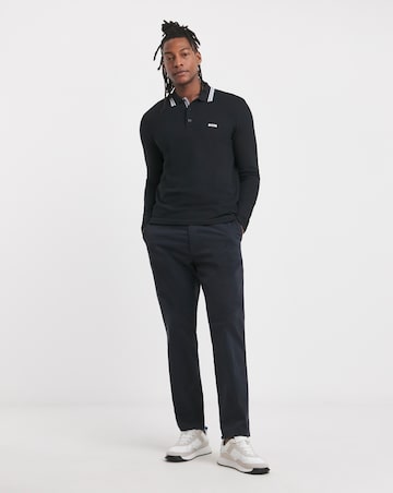 BOSS Classic Long Sleeve Plisy Polo - Dark Blue