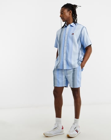 Tommy Jeans Short Sleeve Relax Stripe Short - Blue