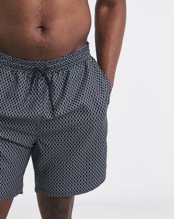 2 Pack Geo Print Swim Shorts Long