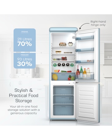 Swan SR11020BLNE Retro 60/40 Fridge Freezer - Blue
