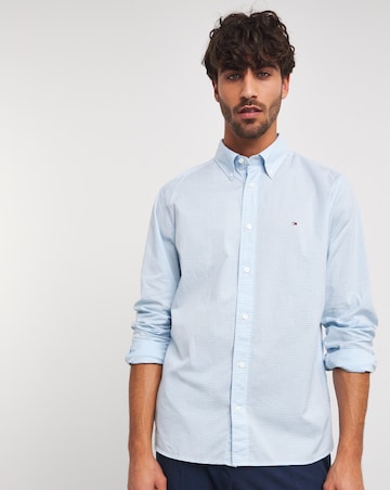 Tommy Hilfiger Blue Stripe Soft Flex Long Sleeve Shirt