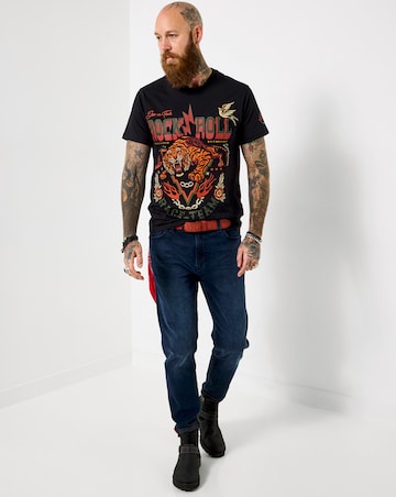 Joe Browns Elevated Tiger Rock and Roll T-Shirt - Black