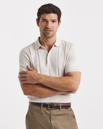 Barbour Wellburn Short Sleeve Knitted Polo Shirt - Oatmeal
