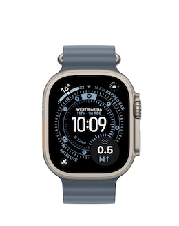 Apple Watch Ultra 3 GPS + Cellular 49mm Natural Titanium Case with Anchor Blue Ocean Band