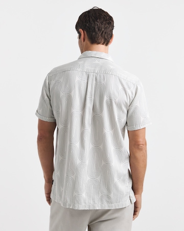 Barbour Newmill Short Sleeve Printed Summer Fit Shirt - White