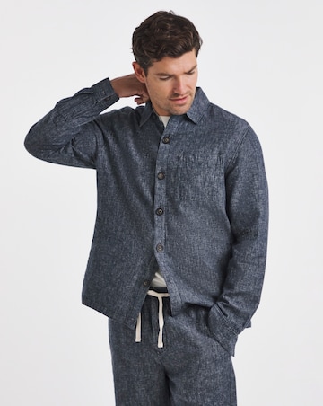 Barbour Stillwater Linen Blend Overshirt - Navy