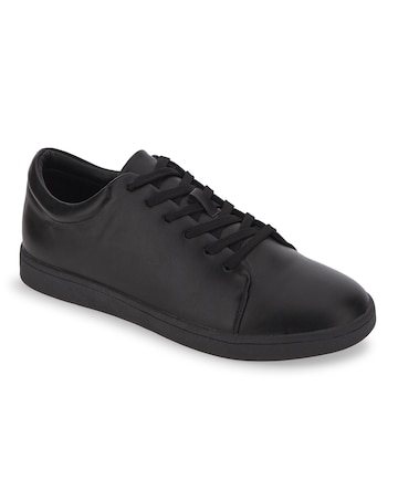 Lever Leather Look Pump Wide Fit