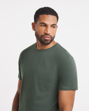 Pure Cotton Crew Neck T-Shirt Long - Green