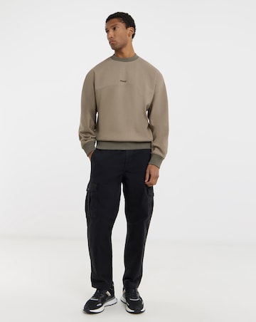 BOSS Relax Fit Crew Sweatshirt - Beige