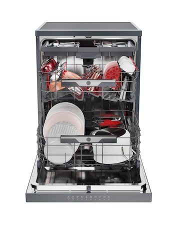 Hoover H-Dish 700 HF 4A4S3PSA-80 14 Place, Full Size WiFi Dishwasher - Graphite