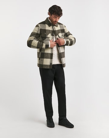 Faux Wool Check Shacket