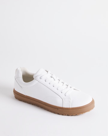 White Gum Sole Trainer Wide Fit