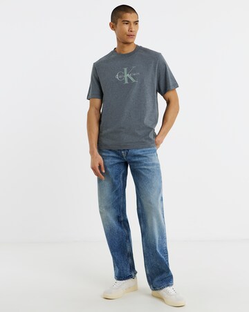 Calvin Klein Jeans Short Sleeve Monologo T-Shirt - Navy Heather