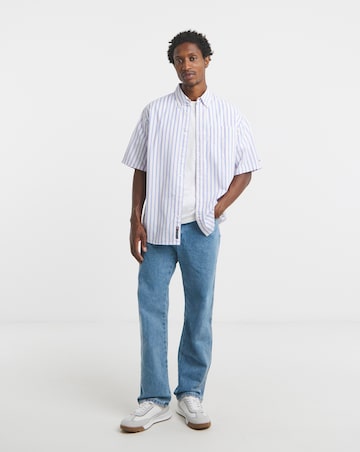 Tommy Jeans Short Sleeve Stripe Poplin Shirt - Ecru