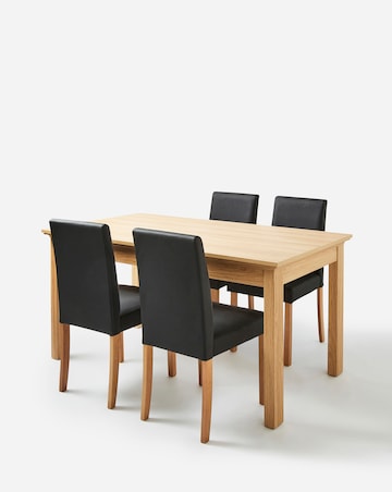 Julipa Ashford Table with 4 Ava Faux Leather Chairs